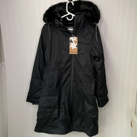 Hoodlamb Jackets & Blazers - Hoodlamb Ladies Long Nightwatch Black Size Medium Coat Jacket Vegan Hemp
